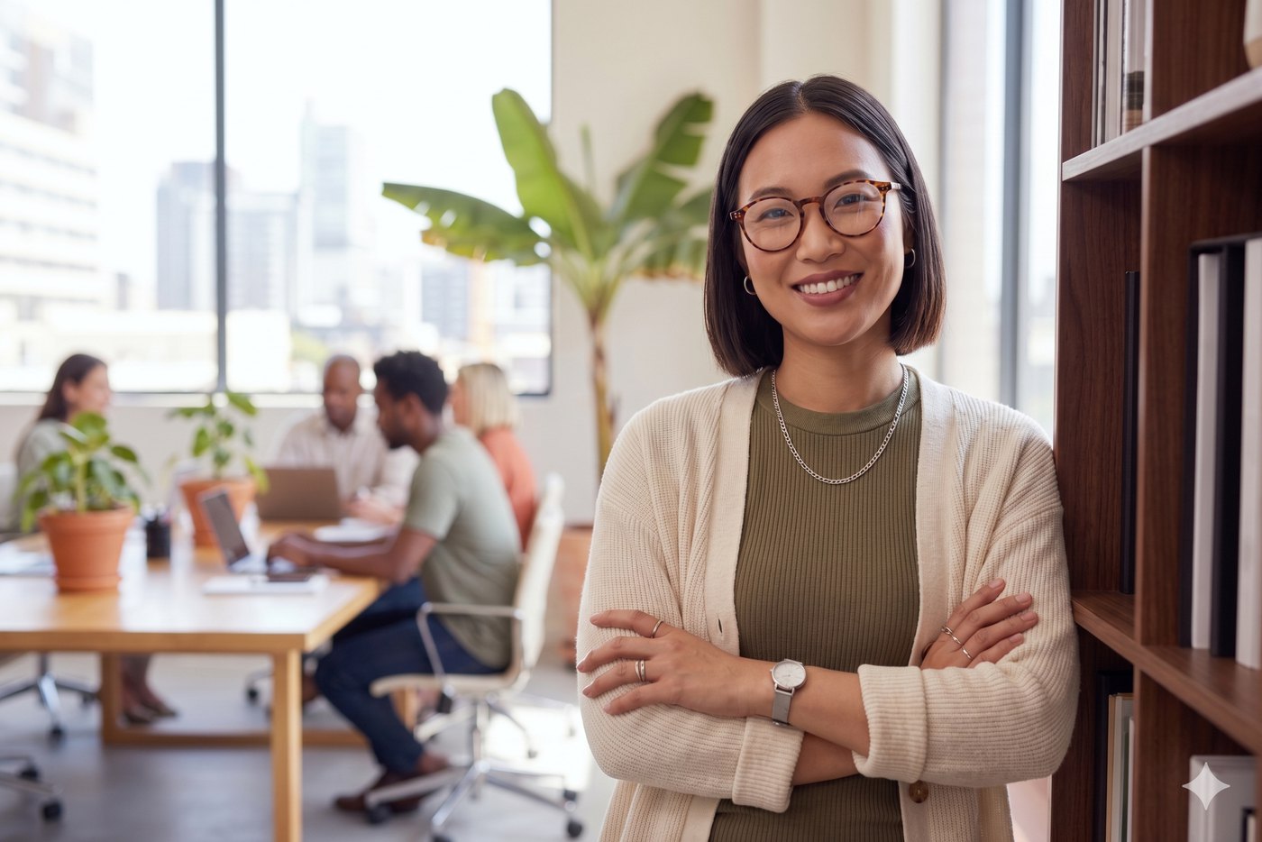 A professional working at a STEM workplace